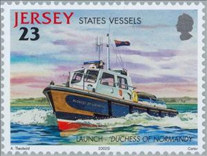 Stamp, Ships, Jersey,  , Ships, Vehicles