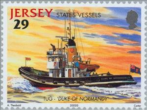 Stamp, Ships, Jersey,  , Ships, Vehicles