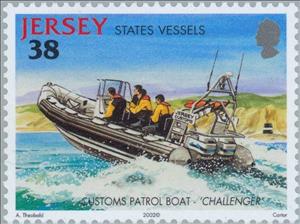 Stamp, Ships, Jersey,  , Ships, Vehicles