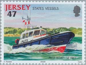 Stamp, Ships, Jersey,  , Ships, Vehicles