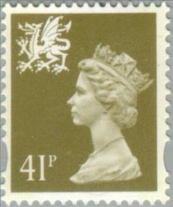 Stamp, Queen Elizabeth II - Wales - Machin Portrait, United Kingdom of Great Britain & Northern Ireland,  , Heads of State, Royalty, Queens