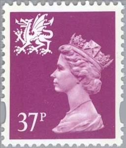 Stamp, Queen Elizabeth II - Wales - Machin Portrait, United Kingdom of Great Britain & Northern Ireland,  , Heads of State, Royalty, Queens