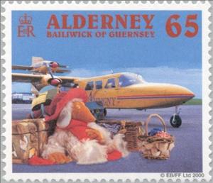 Stamp, Orinoco at Airport, Alderney,  , Vehicles, Television, Aviation, Aircrafts