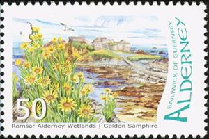 Stamp, Golden samphire near Fort Clonque, Alderney,  , Sea Life