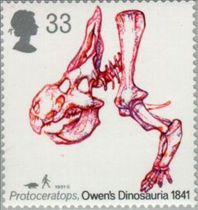 Stamp, Protoceratops, United Kingdom of Great Britain & Northern Ireland,  , Prehistory, Dinosaurs