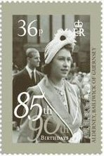 Stamp, Queen Elizabeth II and Lt. Philip Mountbatten, July 1949, Alderney,  , Royalty, Queens