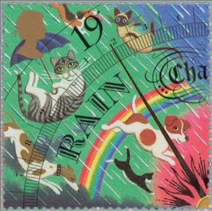 Stamp, "Rain", United Kingdom of Great Britain & Northern Ireland,  , Measuring Instruments, Meteorology