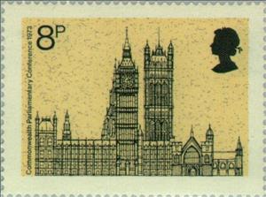 Stamp, Palace of Westminster seen from Whitehall, United Kingdom of Great Britain & Northern Ireland,  , Government Buildings, Special Occasions, UNESCO World Heritage Sites