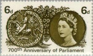 Stamp, Simon de Montfort's Seal (phosphor), United Kingdom of Great Britain & Northern Ireland,  , Seals (Emblems), Anniversaries and Jubilees