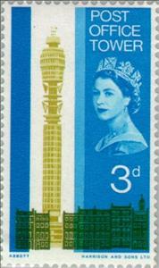 Stamp, Tower and Georgian Building (phosphor), United Kingdom of Great Britain & Northern Ireland,  , Special Occasions, Postal Services, Communication, Towers