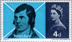 Stamp, Skirving Chalk Drawing (phosphor), United Kingdom of Great Britain & Northern Ireland,  , Famous People, Commemoration, Literary People (Poets and Writers)