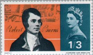 Stamp, Nasmyth Portrait (phosphor), United Kingdom of Great Britain & Northern Ireland,  , Famous People, Commemoration, Literary People (Poets and Writers)