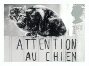 Stamp, Cat on Gate, United Kingdom of Great Britain & Northern Ireland,  , Mammals, Cats, Animals (Fauna)