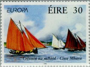 Stamp, Europa, Ireland,  , Ships, Postal Unions, C.E.P.T., Europe, Sailing Ships, Festivals