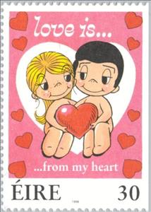 Stamp, Love is...from my heart, Ireland,  , Love, Hearts