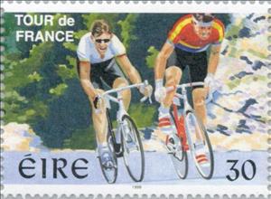 Stamp, Tour de France, Ireland,  , Landscapes, Vehicles, Special Occasions, Sport, Cycles, Cycling