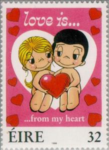 Stamp, Love is...from my heart, Ireland,  , Love, Hearts