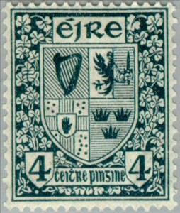Stamp, Coats of Arms, Ireland,  , Musical Instruments, Heraldic Animals, Coats of Arms