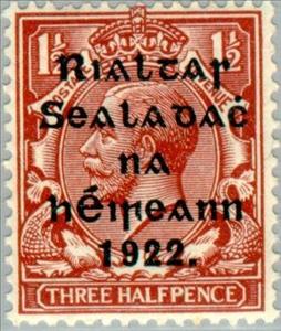 Stamp, King George V Overprint, Ireland,  , Heads of State, Kings