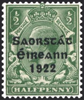 Stamp, King George V Overprint, Ireland,  , Heads of State, Kings