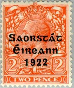 Stamp, King George V Overprint (Die II), Ireland,  , Heads of State, Kings
