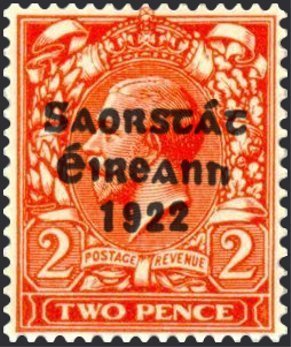 Stamp, King George V Overprint (Die II), Ireland,  , Heads of State, Kings