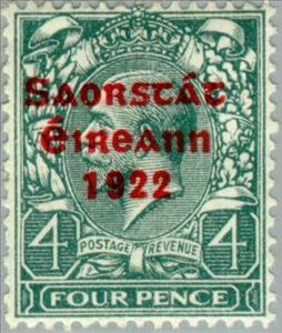 Stamp, King George V Overprint, Ireland,  , Heads of State, Kings