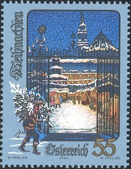 Salzburg Christmas fair, by Karl Neuhofer (1987)