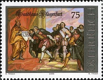 Stamp, Klagenfurt Landhaus, Austria,  , Paintings, Art, Emperors