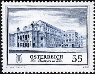 Stamp, State Opera House, Austria,  , Buildings, Opera Houses