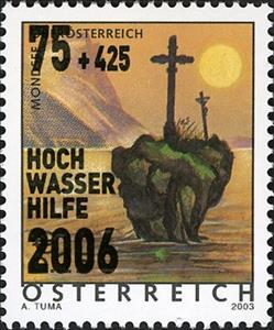 Stamp, Help for Flood Victims in Austria, Austria,  , Tourism, Disasters, Floodings, Lakes