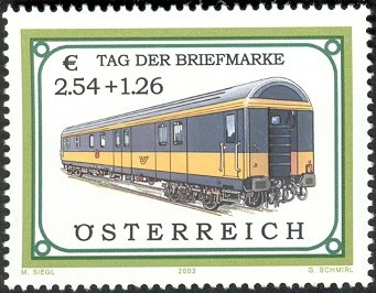 Stamp, Day of the Stamp - Postal Carriage "Siemens M 320", Austria,  , Philately, Railways, Stamp Day