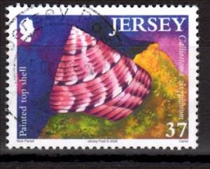 Stamp, European Painted Top Shell (Callistoma zizyphinum), Jersey,  , Shells