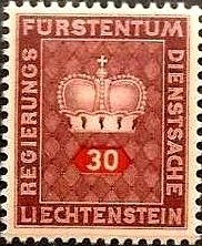 Stamp, Crown with figure, Liechtenstein,  , Numbers
