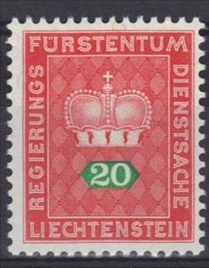 Stamp, Crown with figure, Liechtenstein,  , Numbers
