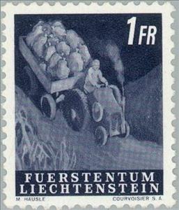 Stamp, Agriculture, Liechtenstein,  , Agriculture, Professions