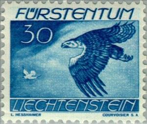 Stamp, Common Buzzard (Buteo buteo), Liechtenstein,  , Birds, Birds of Prey, Animals (Fauna)