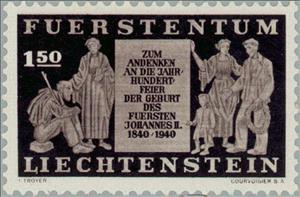 Stamp, Commemorative plaque, Liechtenstein,  , Heads of State, Commemoration