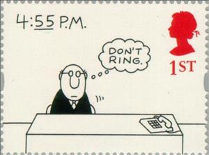 Stamp, "4.55 P.M." (Charles Barsotti), United Kingdom of Great Britain & Northern Ireland,  , Telephones, Drawings, Cartoons, Comics