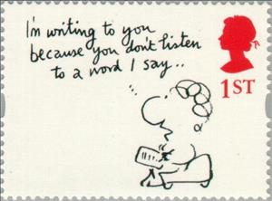 Stamp, "I'm writing to you because....." (Mel Calman), United Kingdom of Great Britain & Northern Ireland,  , Drawings, Cartoons, Comics