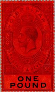 Stamp, King George V, Gibraltar,  , Heads of State, Kings
