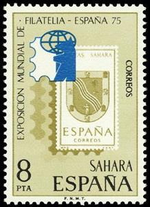 Stamp, World exhibition of Philately Spain-75, Spanish colonies,  