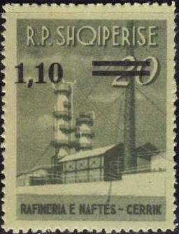 Stamp, Former Issues with Overprint, Albania,  , Buildings