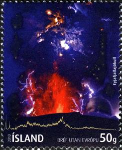 Stamp, 2010 Eruption of Eyjafjallajökull Volcano, Iceland,  , Volcanos
