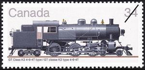 Stamp, GT Class K2 4-6-4T Type, Canada,  , Railways, Locomotives