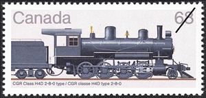 Stamp, CGR Class H4D 2-8-0 Type, Canada,  , Railways, Locomotives