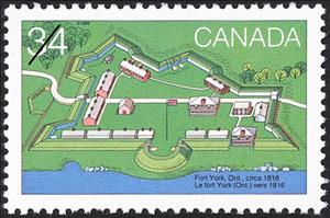 Stamp, Fort York, Ontario, circa 1816, Canada,  
