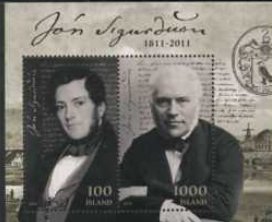 Souvenir Sheet of 2, President Jón Sigurdhsson