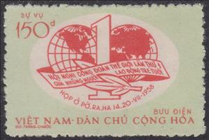 Stamp, 1st International Trade Union Conference in Prague, Vietnam,  