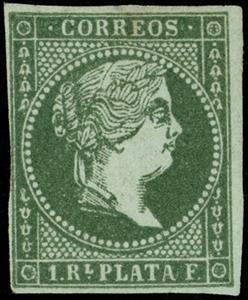 Stamp, Queen Isabella II, Cuba,  